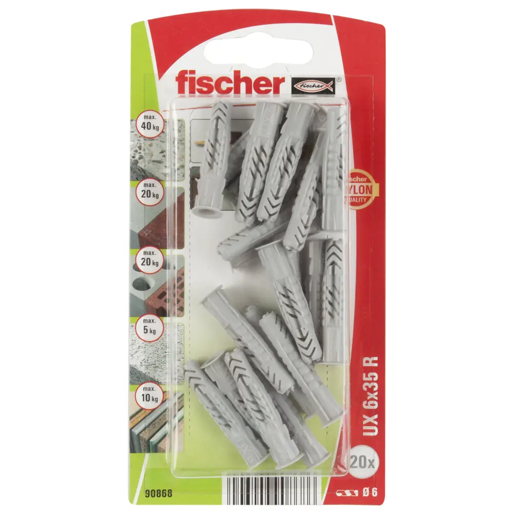 Дюбель универсальный Fischer UX с кромкой 6x35 мм нейлон 20 шт STLM-2041765 - Вид №1