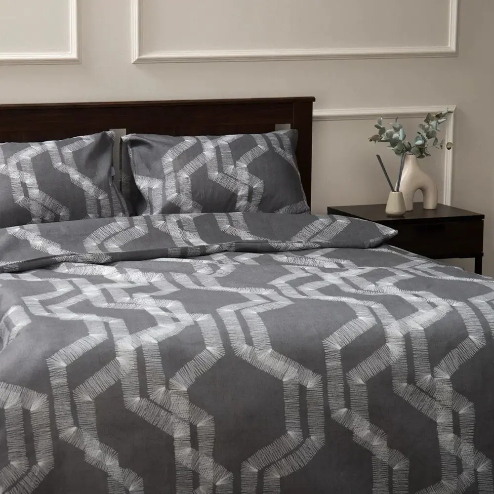 Комплект постельного белья Eclair Гало полутораспальный серый 89396254 STLM-1391993 - Вид №4