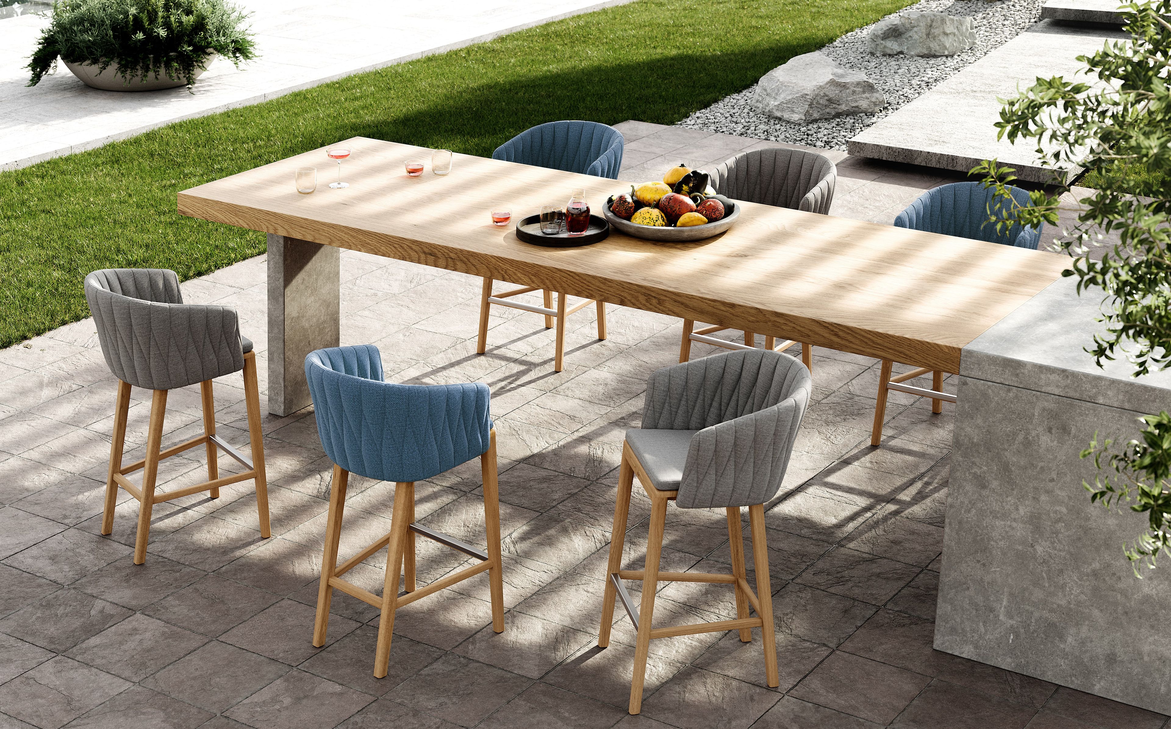 Высокий стул из ткани и тика Royal Botania ARCH-00042471 - Вид №1