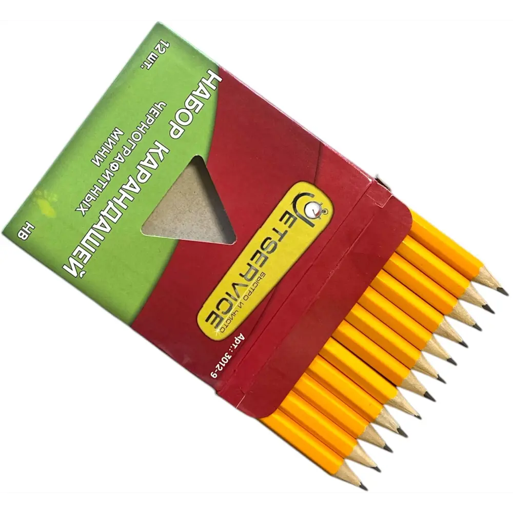 Карандаш Jetservice Мини 3012-9 черный, 12 шт. - профессиональный разметочный инструмент 89403470 STLM-1498571 - Вид №6