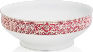 10571307 Haviland Салатник большой 25см "Матиньон" (вишневый, платиновый декор) Фарфор, Керамика