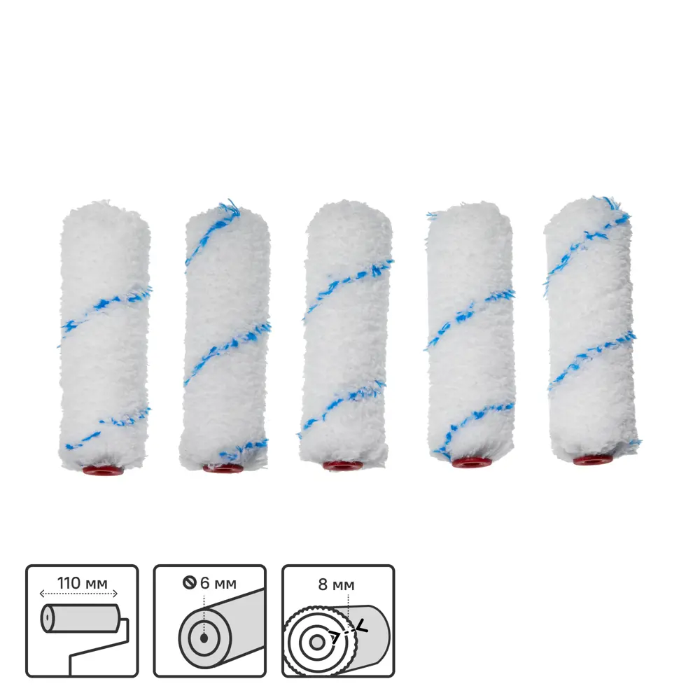 Валики Dexter для водных красок 110 мм, набор 5 шт 82800660 STLM-0036121