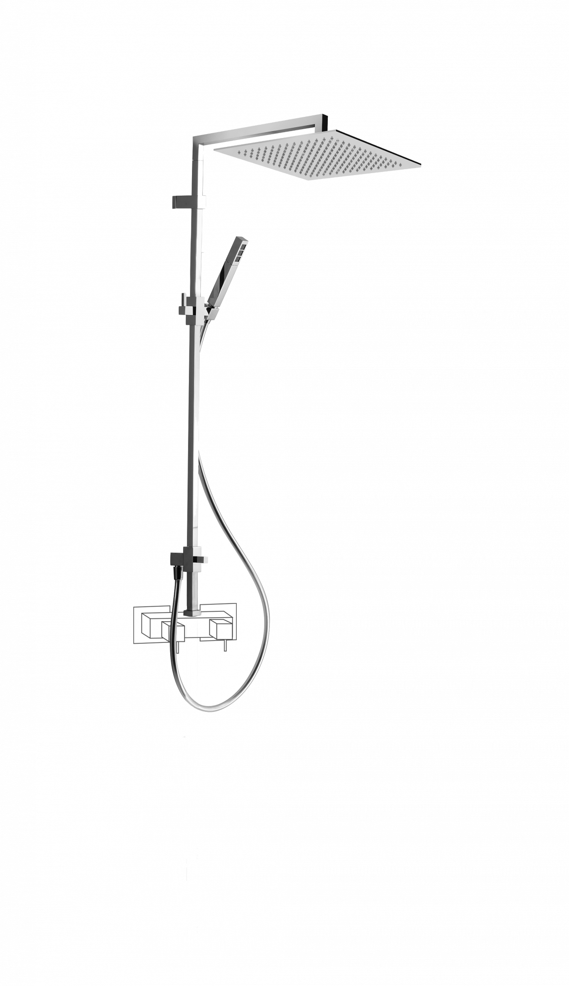 31453-CR CARIMALI Соединение Extreme 3/4 ”, душевая лейка MySlim с возможностью осмотра 