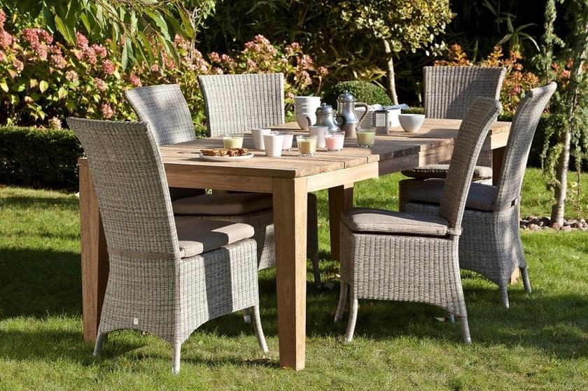 Kok Maison Прямоугольный садовый стол из тика Family sun-id-1403658 - Вид №1