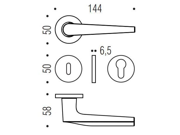 Ручка Cromall® на розетке Colombo Design современные ручки ARCH-00035969 - Вид №8