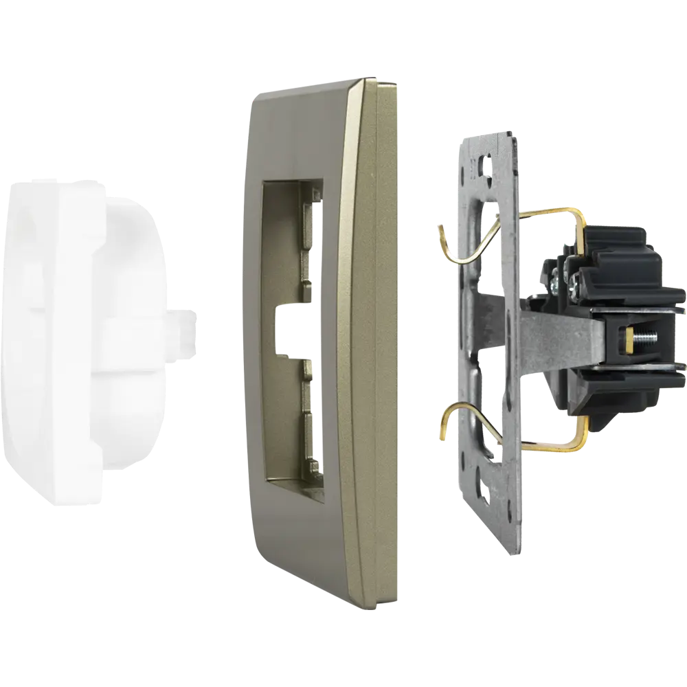 Рамка для розеток и выключателей Lexman Виктория плоская 2 поста цвет шампань STLM-2148892 - Вид №3