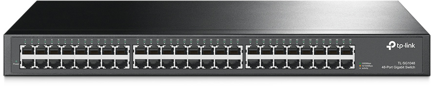 TL-SG1048 48-port gigabit switch, 48 10/100/1000m rj45 ports, 1u 19-inch rack-mountable steel case TP-Link Santreyd 