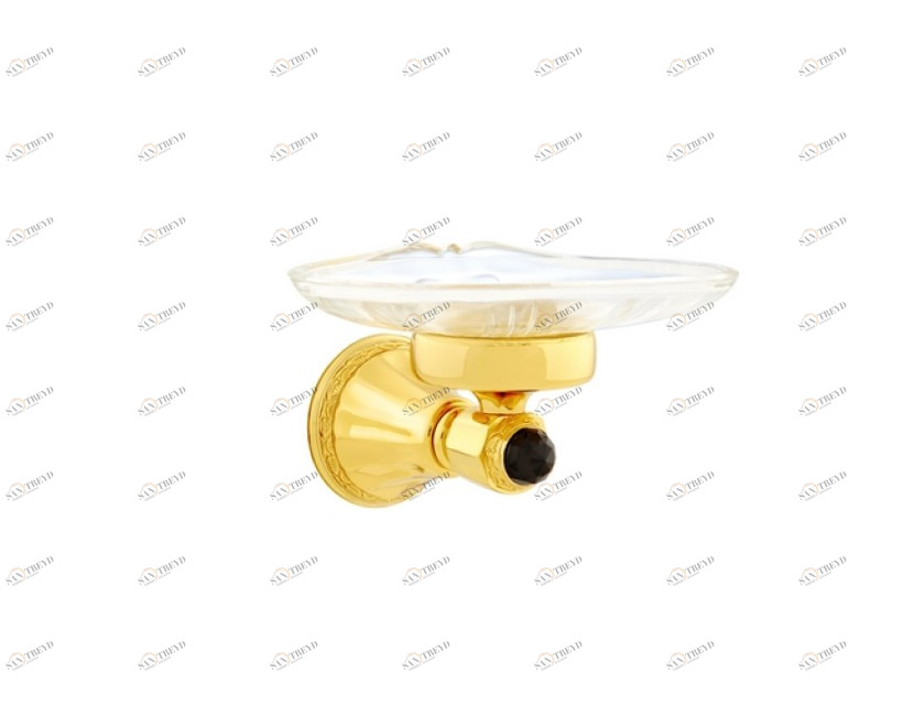 058278.N00.30 Подставка для мыльницы с черным кристаллом сваровски Античная латунь Mestre Adriatica