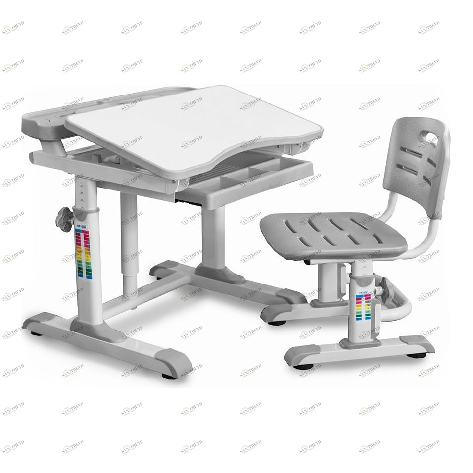 Стол детский бело-серый со стульчиком BD-09 XL MEALUX EVO  00-3947167 Белый;серый Santreyd 