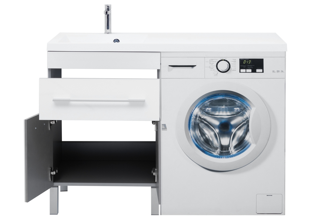 Тумба с раковиной Aquanet Верона 120 L белый (напольная, 1 ящик, 2 дверцы) 0018250700239565 - Вид №11