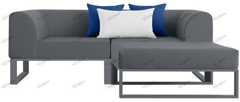 Diabla 2-х местный тканевый садовый диван с шезлонгом Ploid sun-id-1493716