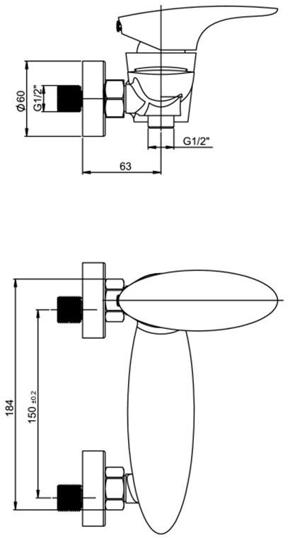 Paini Verona VRCR511KM смеситель для душа - Вид №1