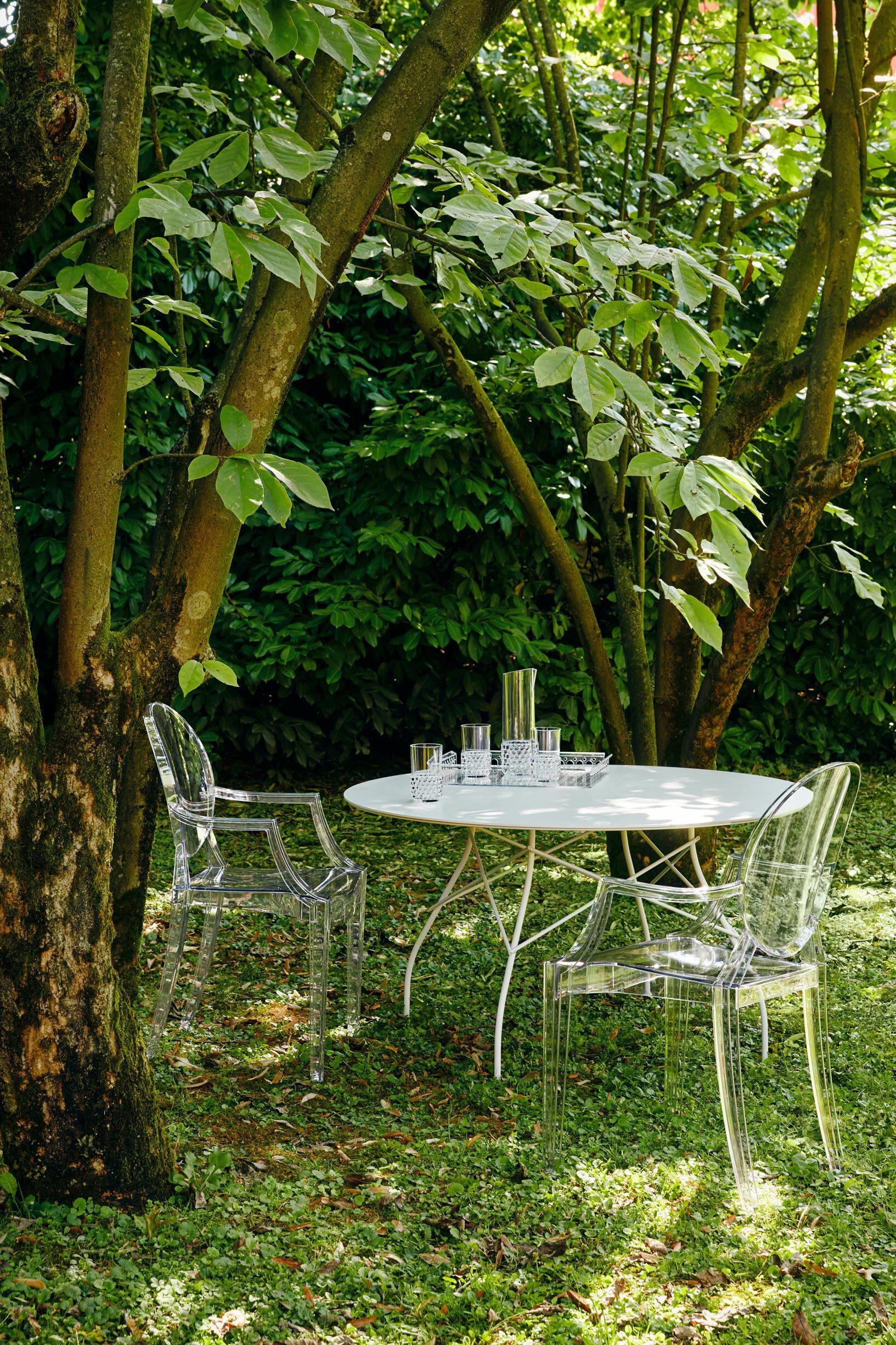 Круглый садовый стол со стальным основанием и столешницей из керамогранита Kartell GLOSSY ARCH-00030876 - Вид №15