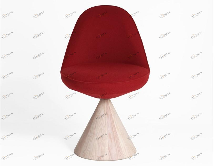 Porro Вращающийся стул из массива дерева и ткани sun-id-1511873