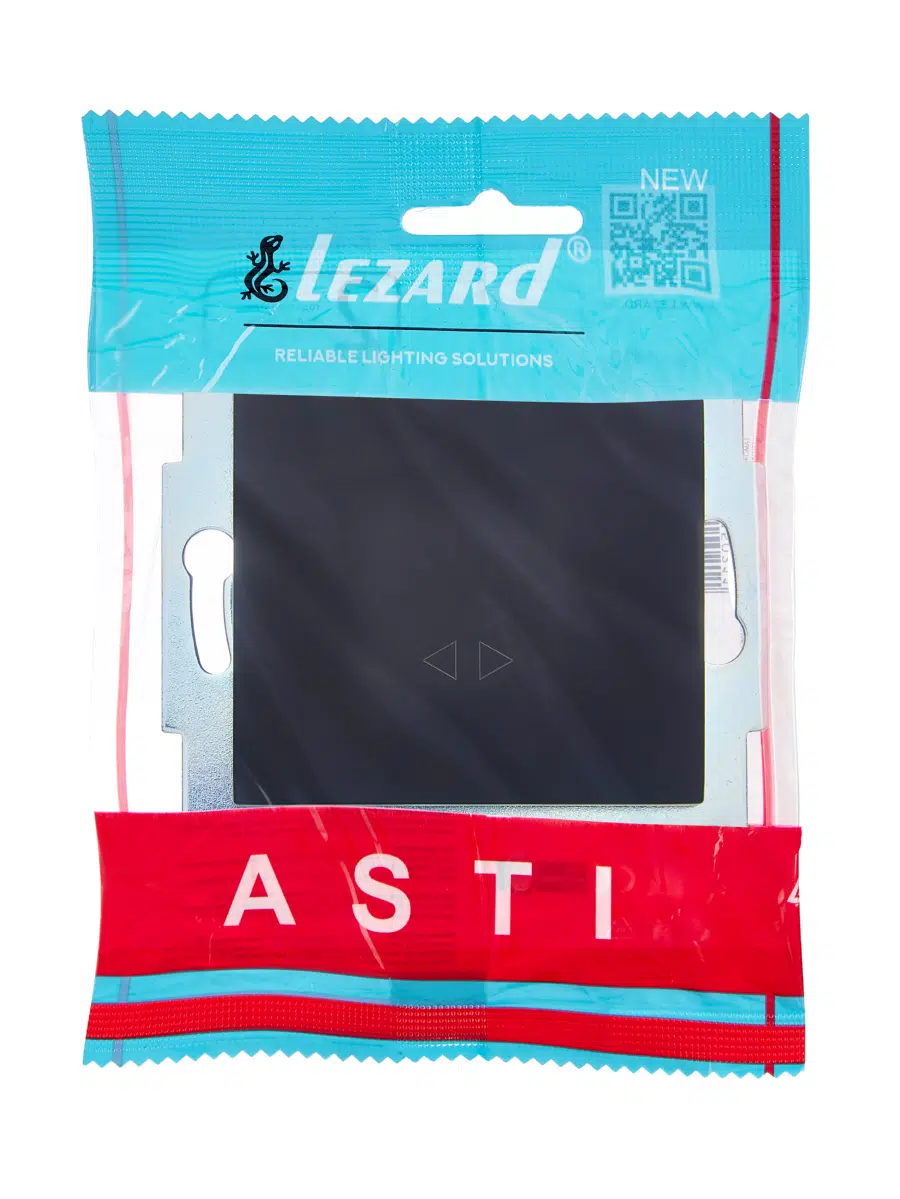 ASTI Выключатель промежуточный чёрный бархат механизм LEZARD 7081-4288-107 - Вид №3