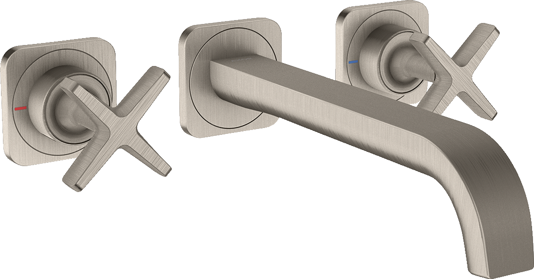 36107800 Смеситель для раковины на 3 отверстия, скрытого монтажа, настенный, с изливом 220 мм и розетками AXOR CITTERIO E