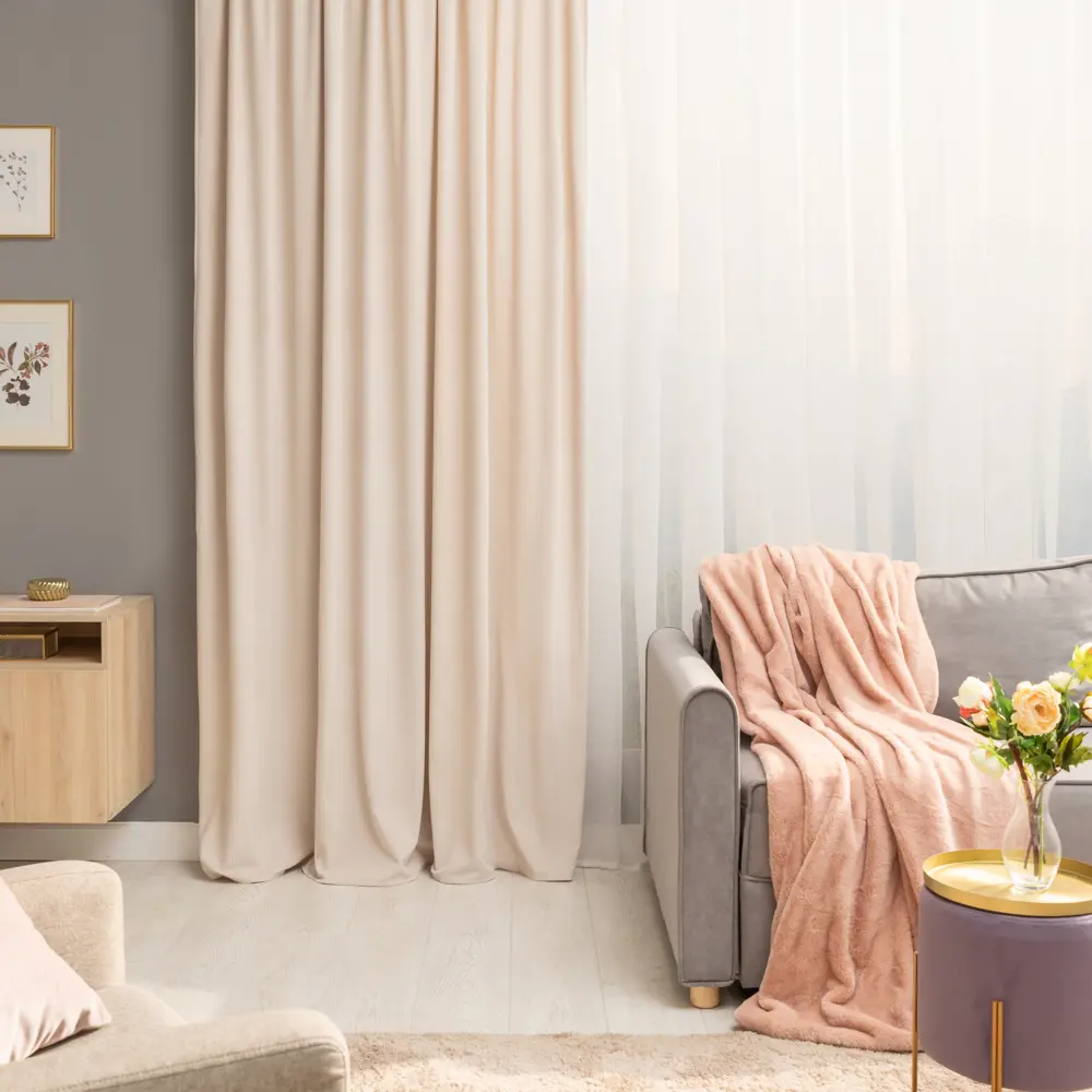 Штора на ленте Inspire Enaelle 200x280 см цвет бежевый Trench 6 82485621 STLM-2154371 