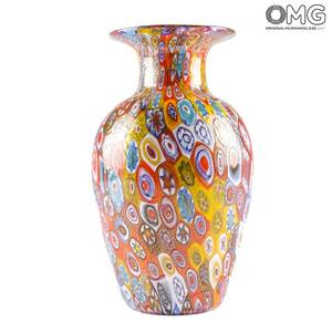 2447 ORIGINALMURANOGLASS Ваза миллефиори из муранского стекла - Original Murano Glass OMG 11 см