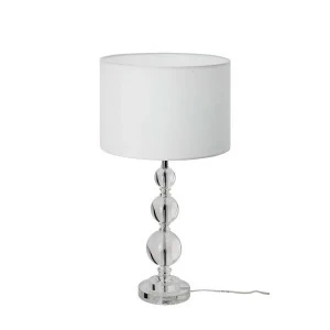 Настольная лампа на стеклянной фигурной ножке с белым абажуром Vitaluce V5212/1L VITALUCE КЛАССИЧЕСКИЕ 00-3834858 Белый;хром