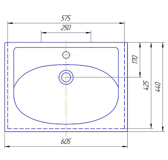 2312221 Встроенная раковина под столешницу овальная KIROVIT  - Вид №1