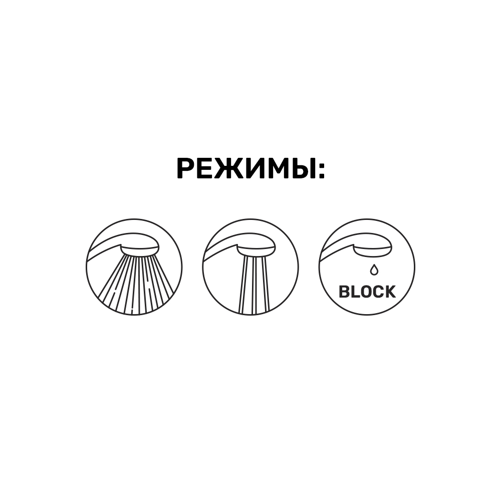 GFmark - Набор душевой, лейка - душ 2 режима, + шланг + кронштейн, код: 3006  - Вид №1