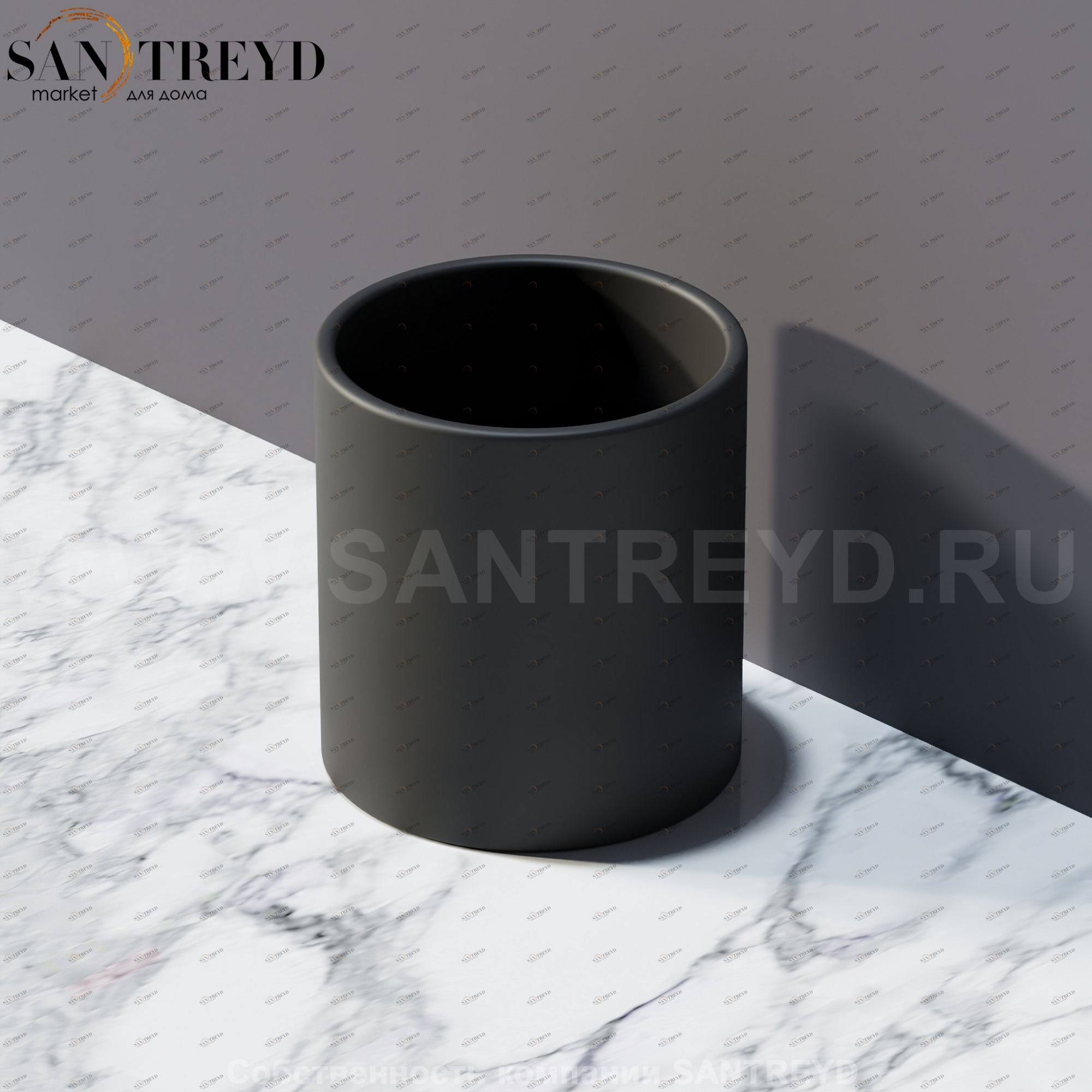 Agape DOT LINE Стеклянный стакан для зубных щеток черный ADTL0464.N ADTL0464N