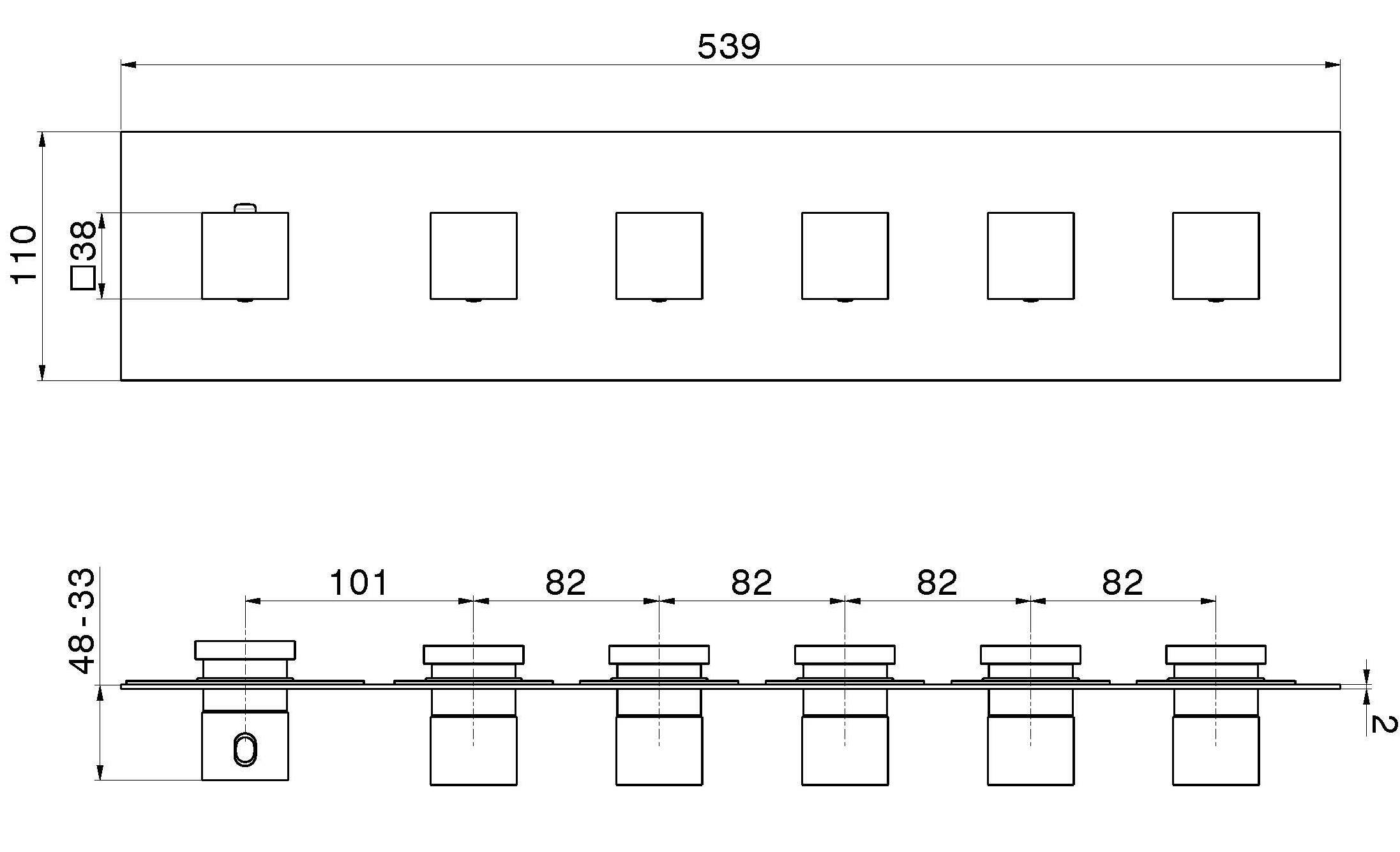 Термостатический смеситель для душа с 6 отверстиями Newform многофункциональные термостаты с 5 выходами ARCH-00030896 - Вид №3