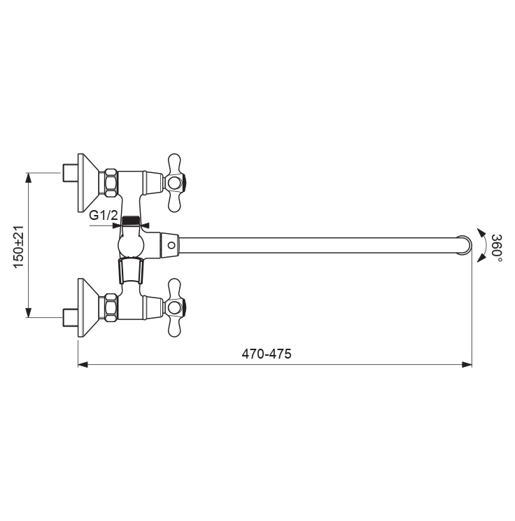 BA349AA Смеситель для ванны/душа VIDIMA RETRO - Вид №2