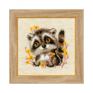 1754 Набор для вышивания Маленький енотик 13 х 13 см RIOLIS Сотвори Сама