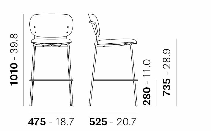 Штабелируемый высокий стул Pedrali Джаз ARCH-00018667 - Вид №1