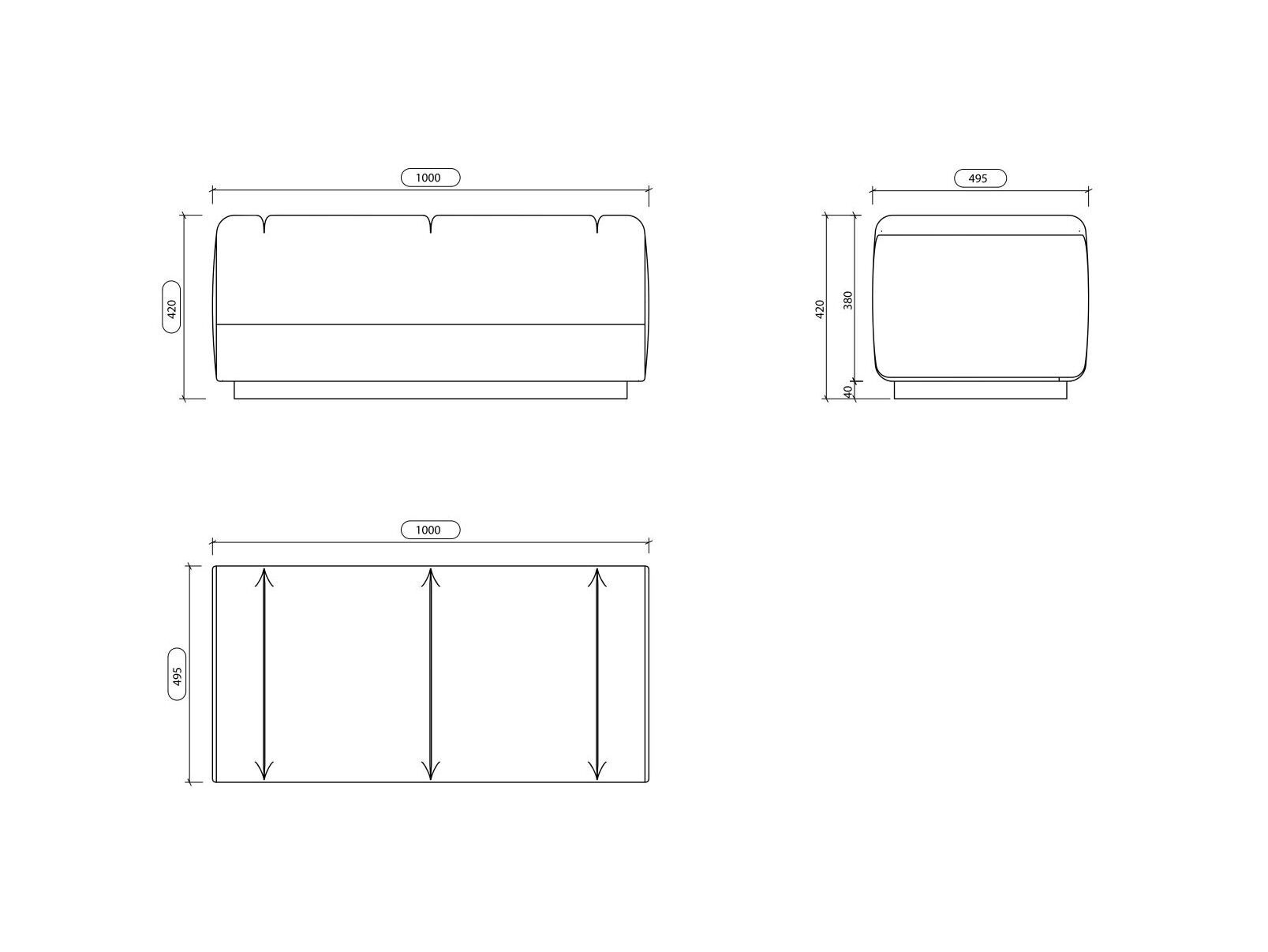 Прямоугольный пуф Laskasas Essence ARCH-00123428 - Вид №6