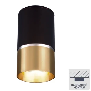 Светильник точечный накладной Elektrostandard DLN106 GU10, 2 м², цвет чёрный/золото 85095163 STLM-2140470