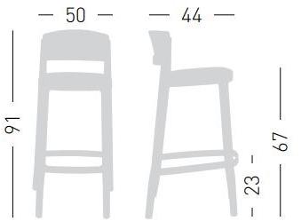 GABER Высокий деревянный табурет со спинкой Abuela sun-id-1355183 - Вид №13