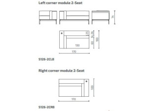 2-местный модульный тканевый диван