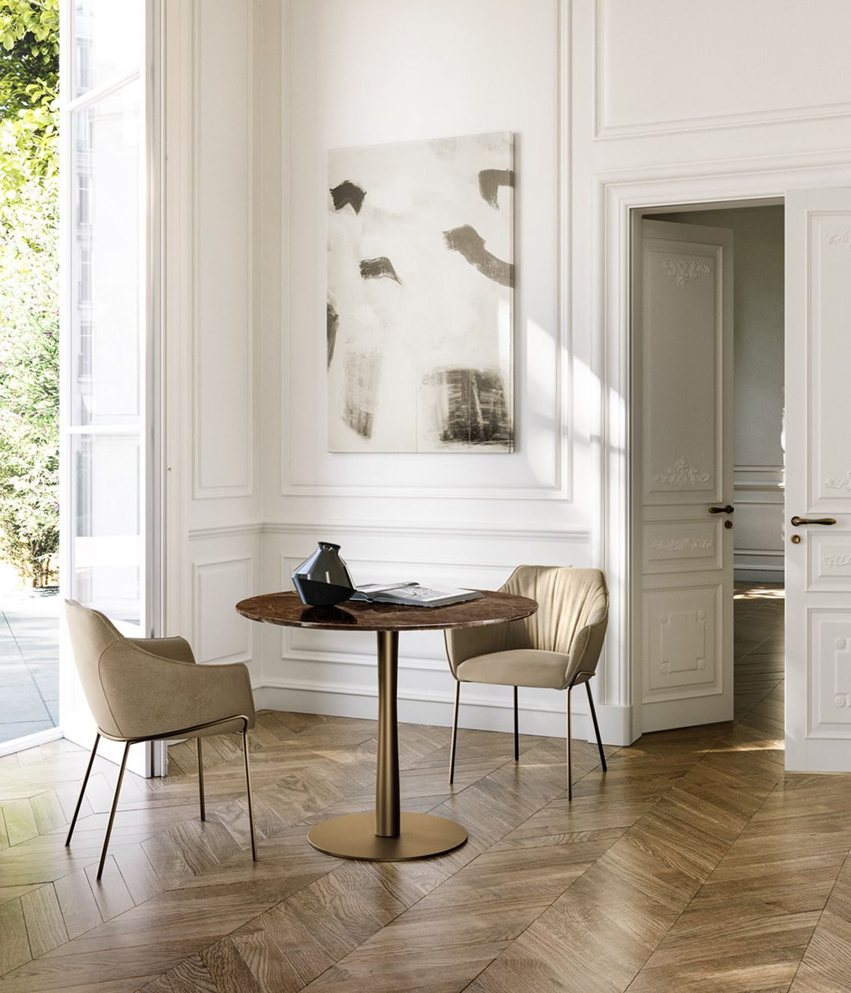 Круглый мраморный стол EFORMA FILÙ BISTRO ARCH-00128241 - Вид №1