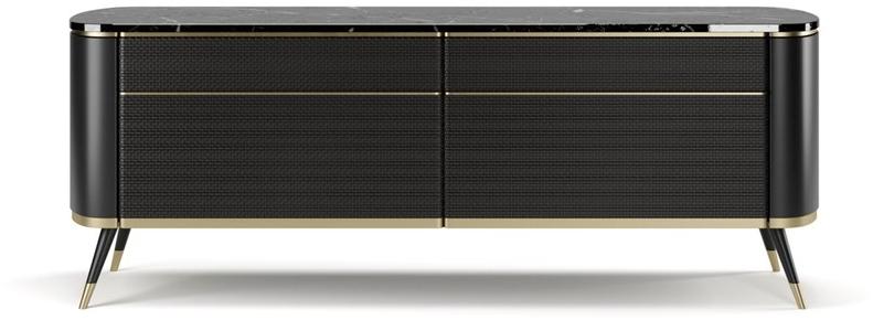 SM Living Couture Лакированный буфет с распашными дверцами и кожаными ящиками Couture Mda_02 - Вид №1