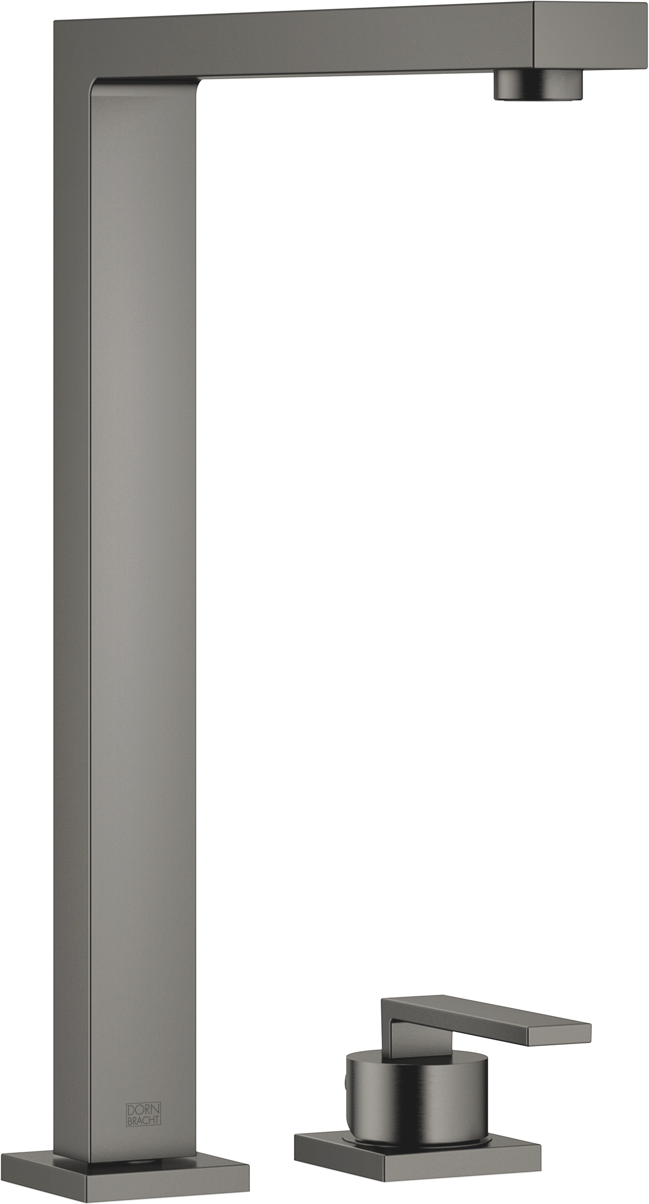 ЛОТ Смеситель на два отверстия с отдельными розетками - матовая темная платина