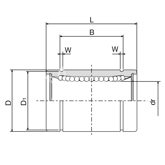 IS604 Линейный подшипник LM13-UU ISKRA  - Вид №1