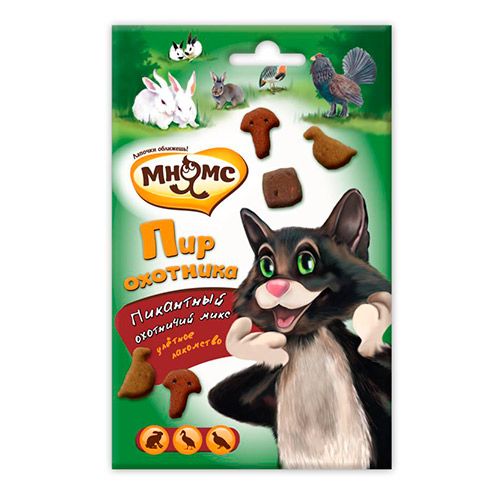 ПР0037773 Лакомство для кошек Пир охотника (утка, кролик, дичь) 50г МНЯМС 