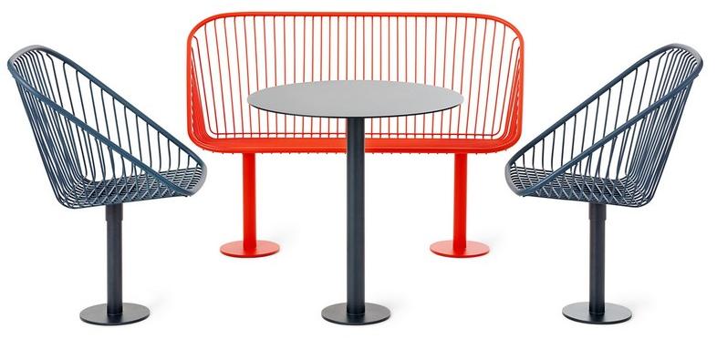 Nola Industrier Скамья из стали с порошковым покрытием со спинкой Korg sun-id-1469888 - Вид №1