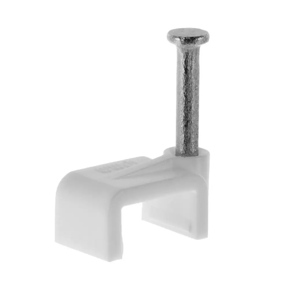 ЭКОПЛАСТ Скоба плоская для крепления кабеля 8.6х5.7х10 мм с гвоздями (50 шт) 18176629 STLM-0009839