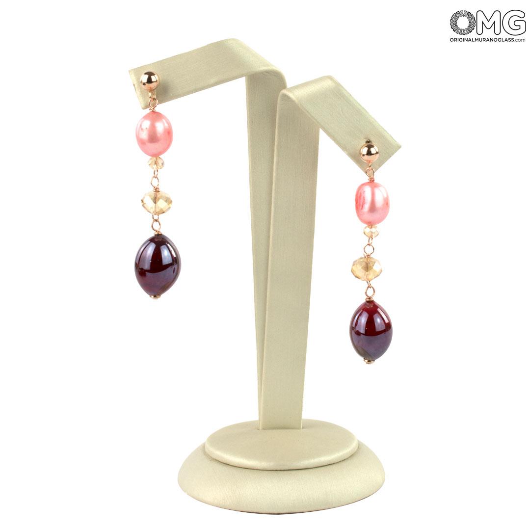 3964 ORIGINALMURANOGLASS Серьги Лепестки - Коллекция Antica Murrina - муранское стекло OMG 3 см  - Вид №1