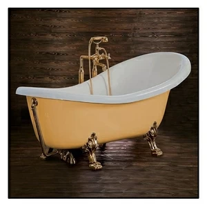 Ванна Akcjum Rectime 170 WR-02-01-BR-B овальная бежевая с золотыми ножками