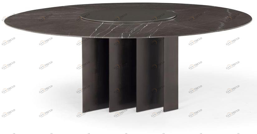 AMURA Круглый мраморный стол с основанием из листового металла Exilis Am092.t540