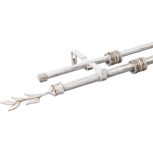 Карниз двухрядный раздвижной Inspire Лист 160-300 см цвет белый антик 81976802 STLM-2021899