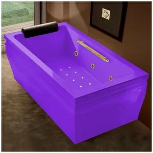 Ванна с гидро и аэроомассажем фиолетовая с золотом Gruppo Treesse Blanque 1810 V161N-SX-FZ