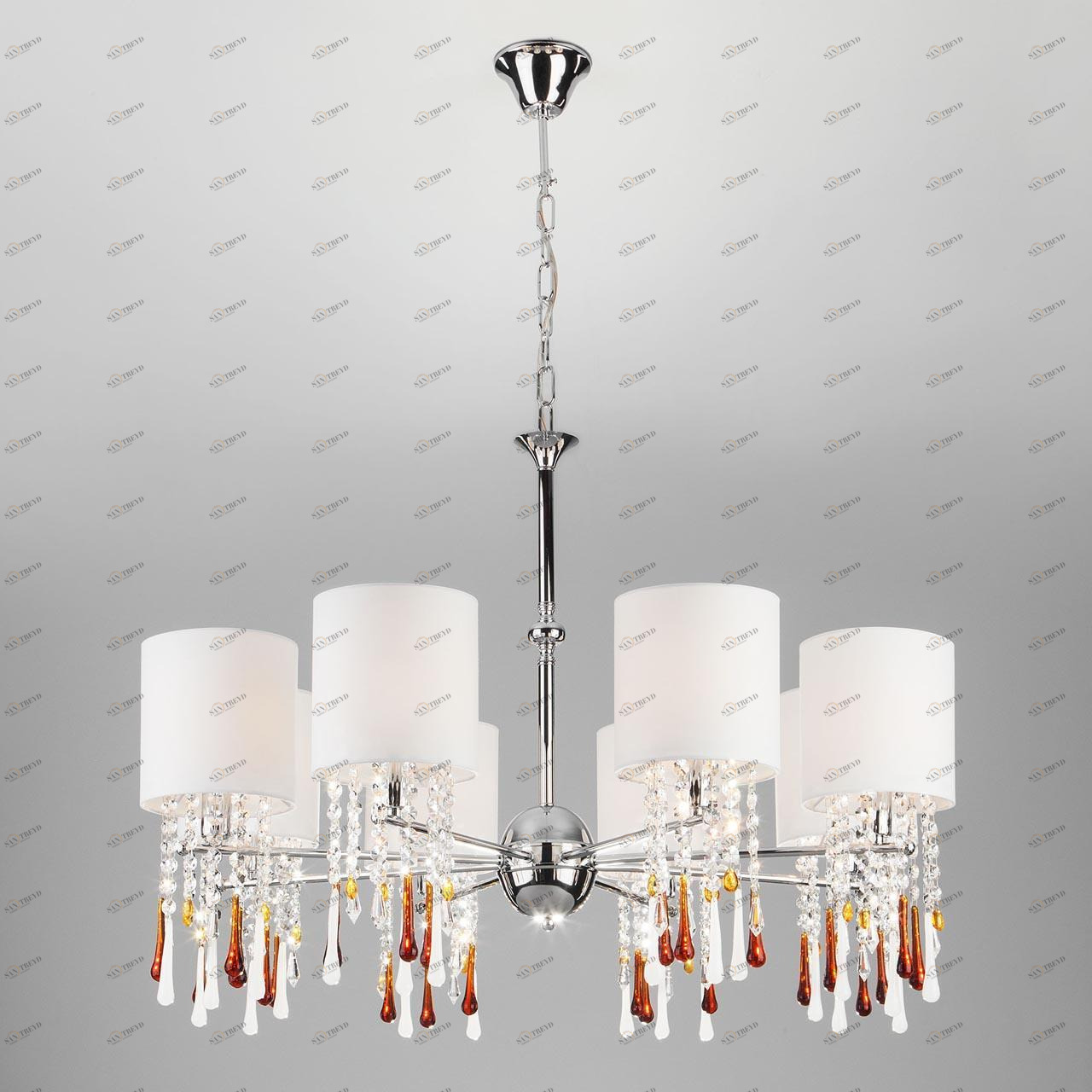 Подвесная люстра Bogates Glamour 300/8 Strotskis BOGATES ДИЗАЙНЕРСКИЕ, GLAMOUR 220292 Белый 