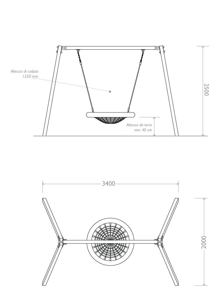 Переработанные пластиковые качели EUROCOMITALIA ALTALENA CESTO ARCH-00130325 - Вид №4