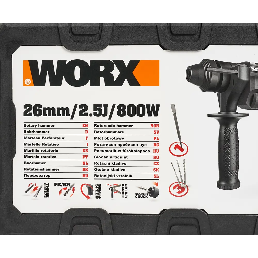 Перфоратор SDS-plus WORX WT343 - профессиональный инструмент для бетона и камня 82668496 STLM-0033511 - Вид №7