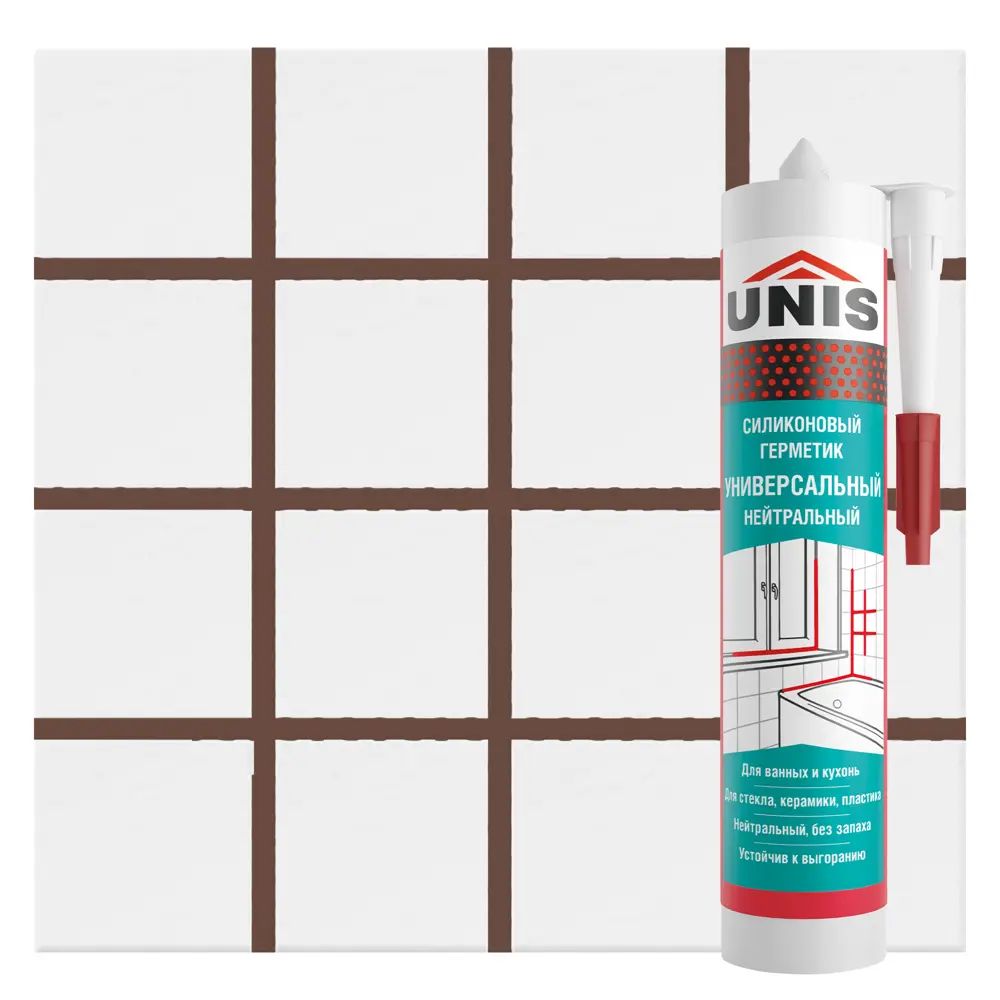 Герметик силиконовый Unis UN-80 шоколад 300 мл Santreyd STLM-2130262